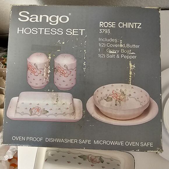 Sango Rose Chintz Hostess 5 Piece Set - Picture 6 of 6